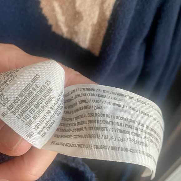 Abercrombie & Fitch Navy Moose Sweater-Size M - Picture 6 of 7